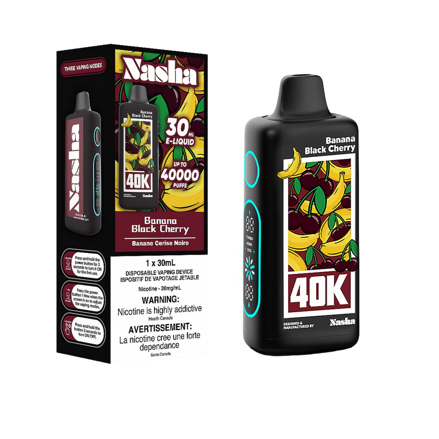 Nasha 40K Disposable Vape - Banana Black Cherry