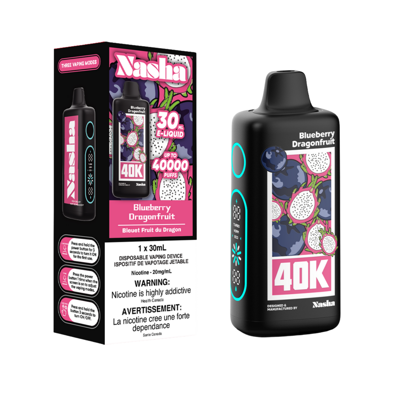 Nasha 40K Disposable Vape - Blueberry Dragonfruit
