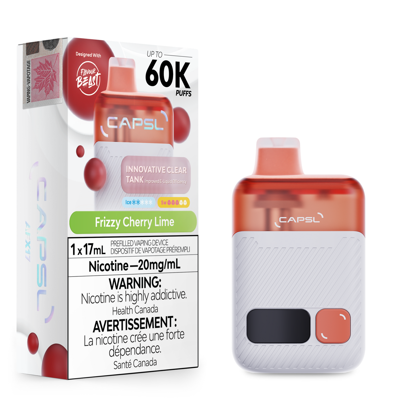 CAPSL AFX17 60K Disposable Vape - Fizzy Cherry Lime