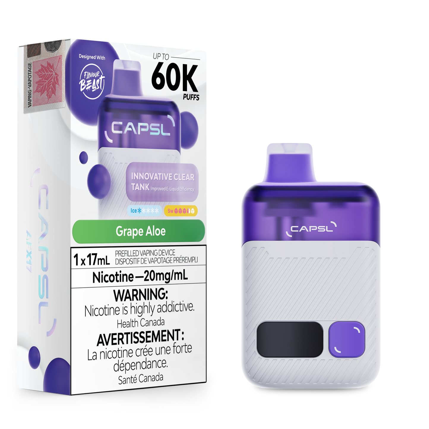 CAPSL AFX17 60K Disposable Vape - Grape Aloe