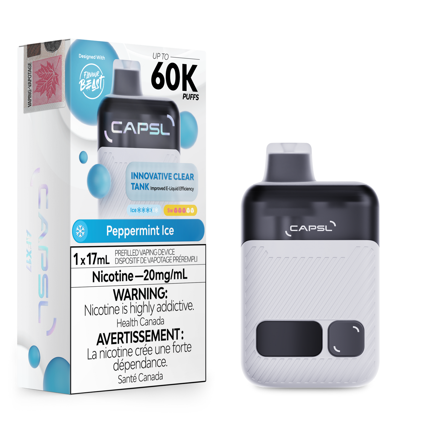 CAPSL AFX17 60K Disposable Vape - Peppermint Ice