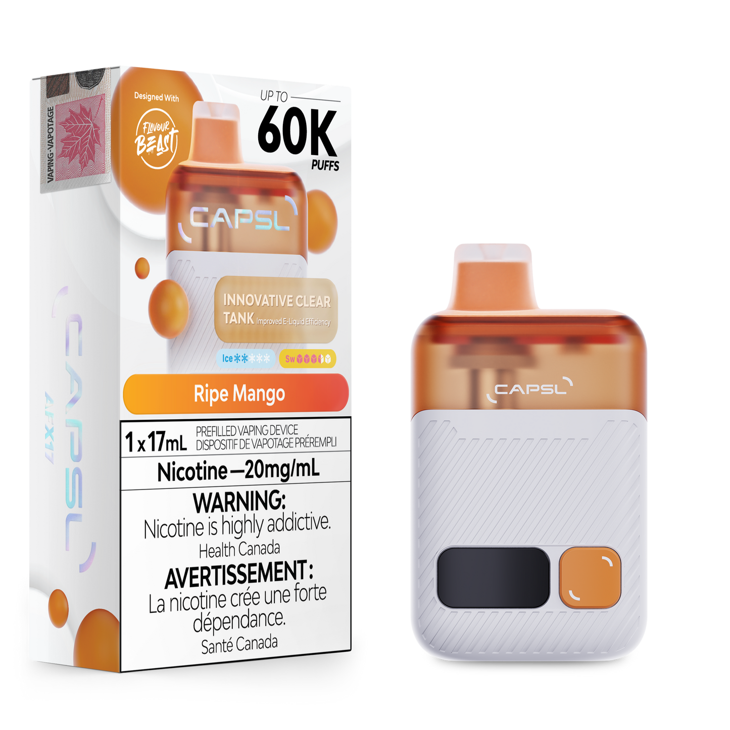 CAPSL AFX17 60K Disposable Vape - Ripe Mango