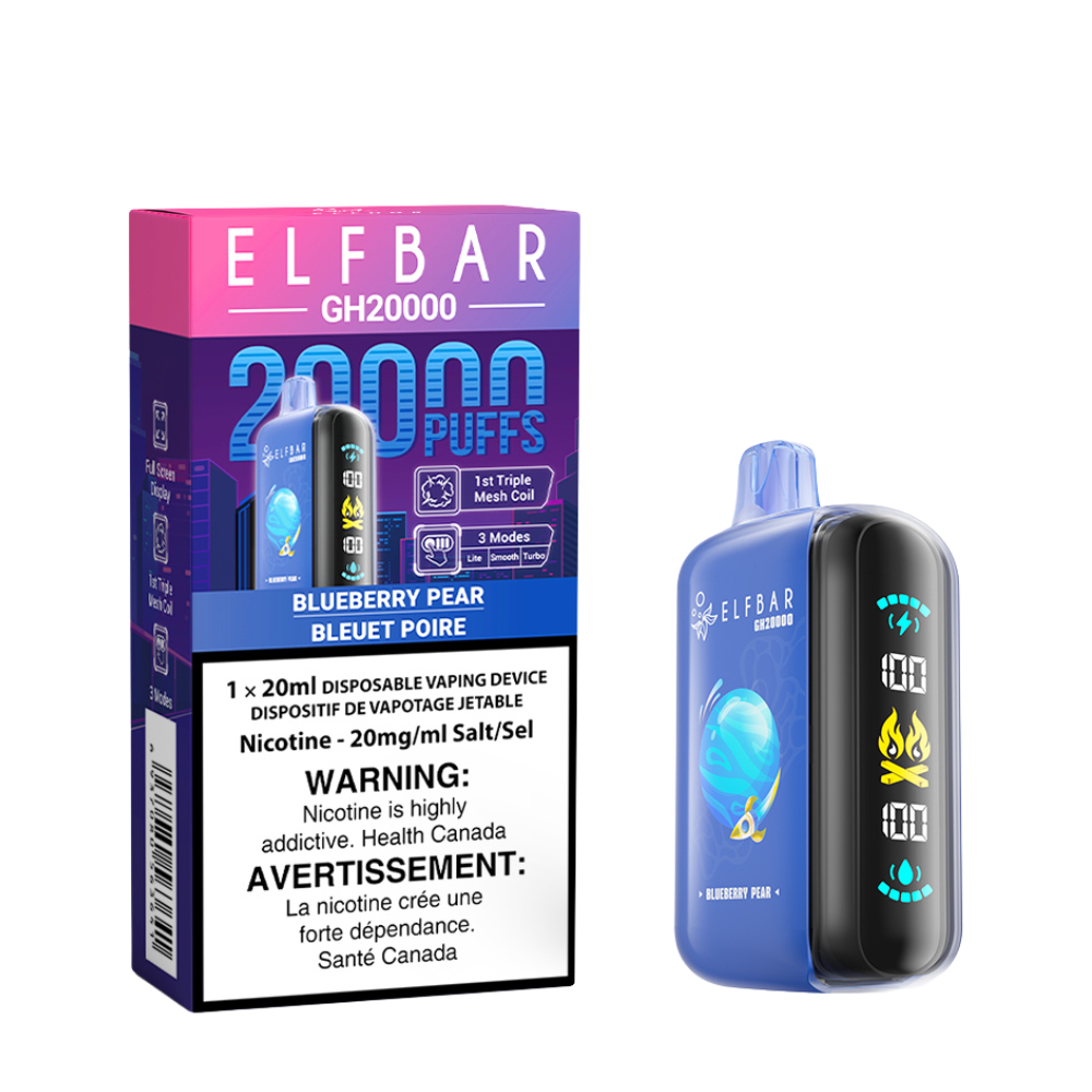 Elf Bar GH20k Disposable Vape - Blueberry Pear - Online Vape Shop Canada - Quebec and BC Shipping Available