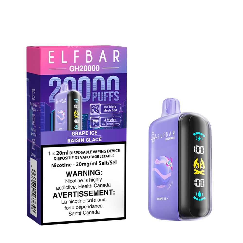 Elf Bar GH20k Disposable Vape - Grape Ice – Infinite Vapes Canada