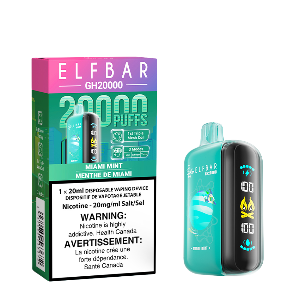 Elf Bar GH20k Disposable Vape - Miami Mint - Online Vape Shop Canada - Quebec and BC Shipping Available