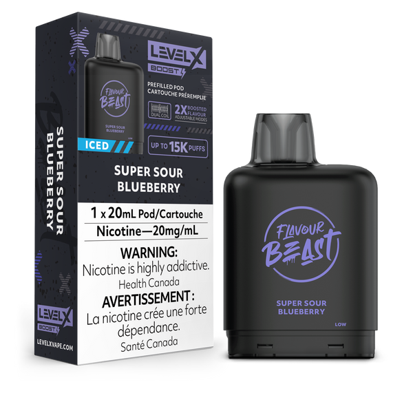 Level X Boost 25K Pods - Super Sour Blueberry Iced