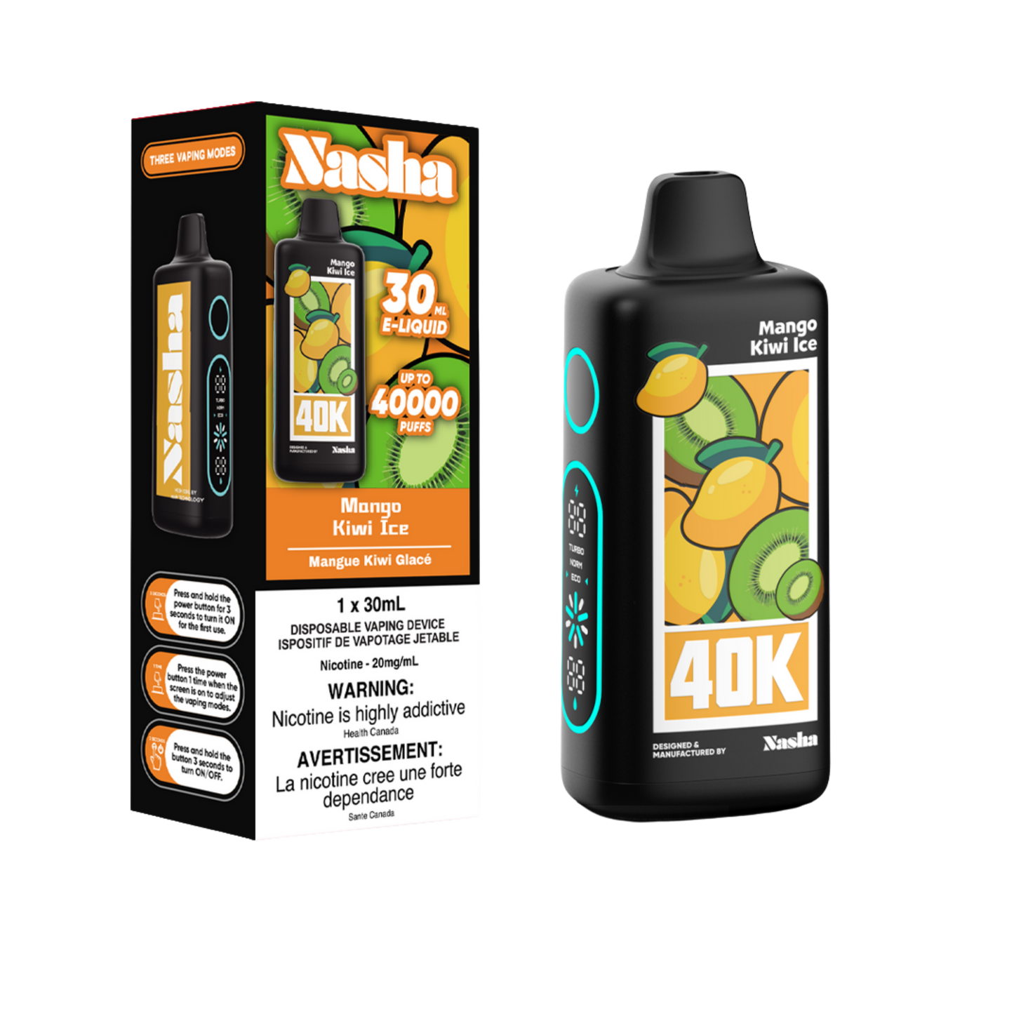 Nasha 40K Disposable Vape - Mango Kiwi Ice