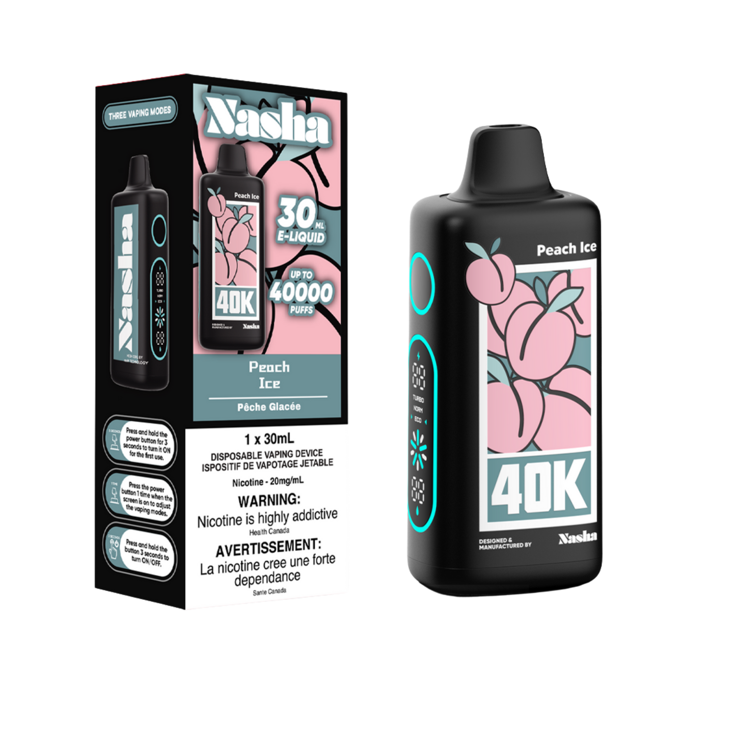 Nasha 40K Disposable Vape - Peach Ice