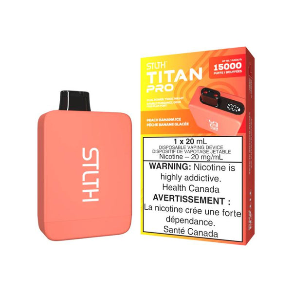 Stlth Titan Pro 15K Disposable Vape - Peach Banana Ice - Online Vape Shop Canada - Quebec and BC Shipping Available