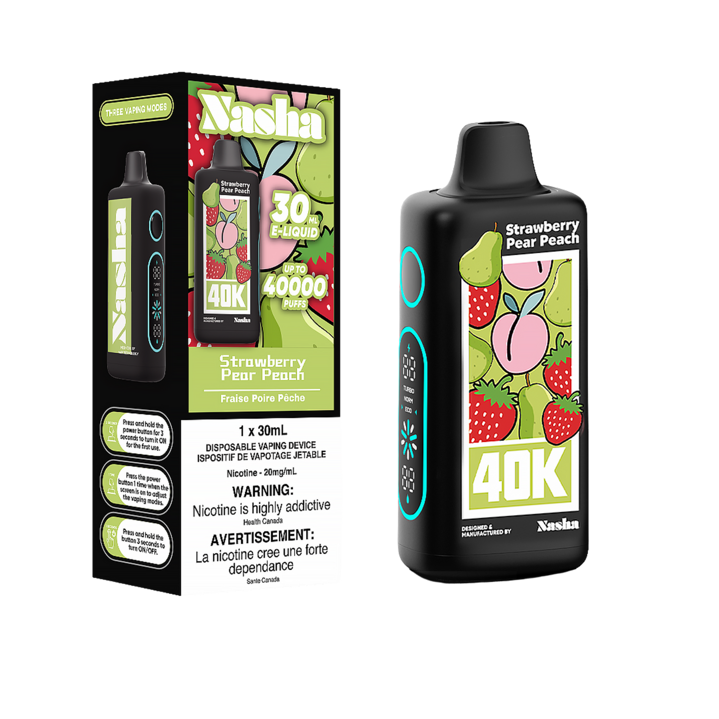 Nasha 40K Disposable Vape - Strawberry Pear Peach