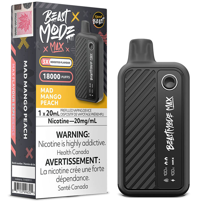 Flavour Beast Beast Mode Max 18K - Mad Mango Peach - Online Vape Shop Canada - Quebec and BC Shipping Available