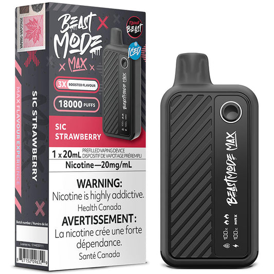 Flavour Beast Beast Mode Max 18K - Sic Strawberry Iced - Online Vape Shop Canada - Quebec and BC Shipping Available