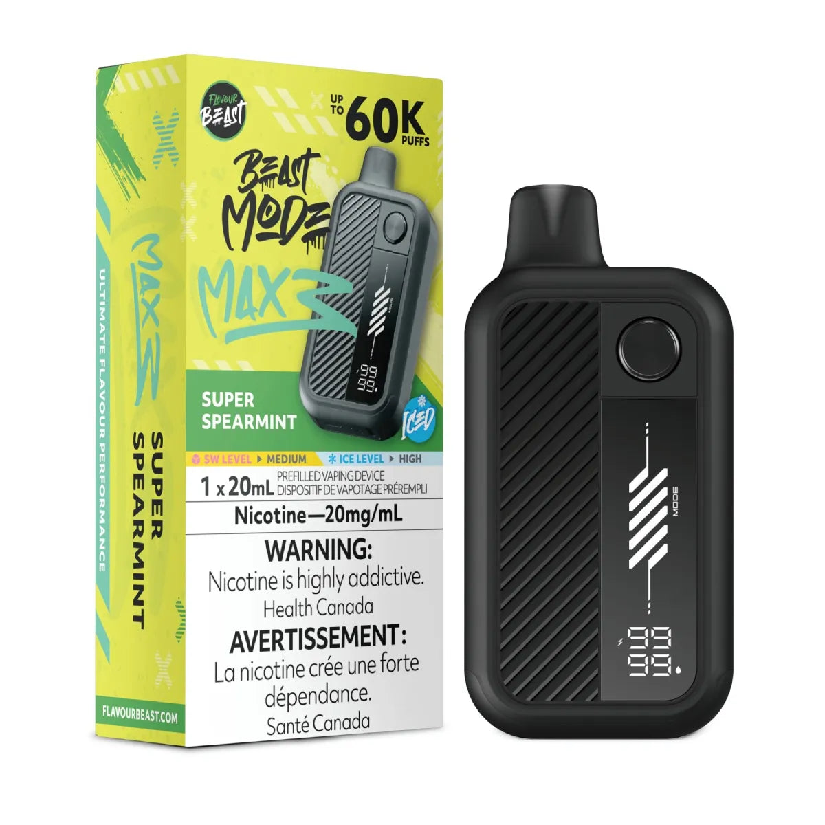Flavour Beast Beast Mode Max 3 60K - Super Spearmint Iced