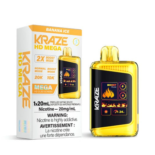 Kraze HD Mega 20K Disposable Vape - Banana Ice