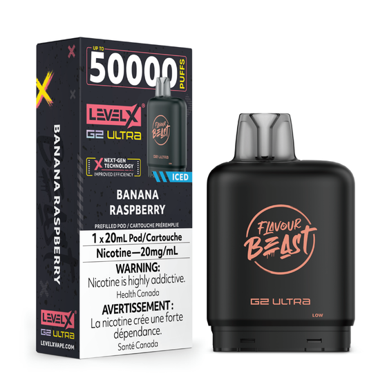 Level X Flavour Beast G2 Ultra Pod 50K - Banana Raspberry Iced