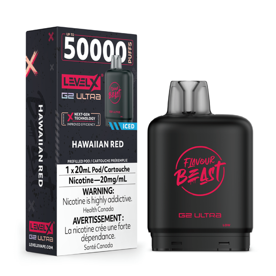 Level X Flavour Beast G2 Ultra Pod 50K - Hawaiian Red Iced