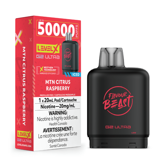 Level X Flavour Beast G2 Ultra Pod 50K - MTN Citrus Raspberry Iced