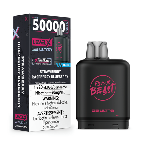 Level X Flavour Beast G2 Ultra Pod 50K - Strawberry Raspberry Blueberry Iced