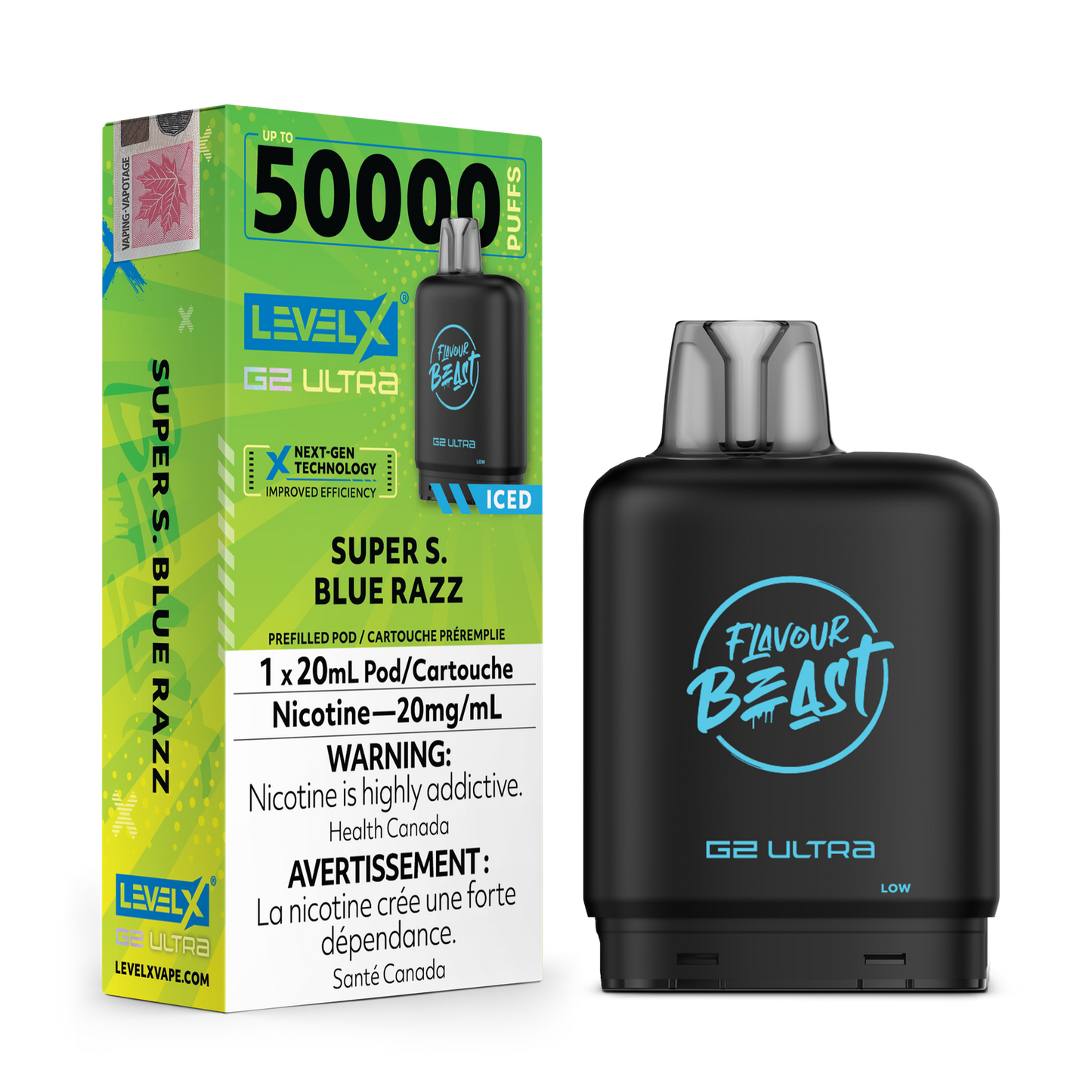 Level X Flavour Beast G2 Ultra Pod 50K - Super S. Blue Razz
