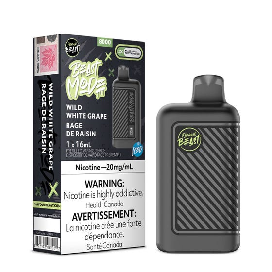 Flavour Beast BEAST MODE 8K Wild White Grape Iced - Online Vape Shop Canada - Quebec and BC Shipping Available