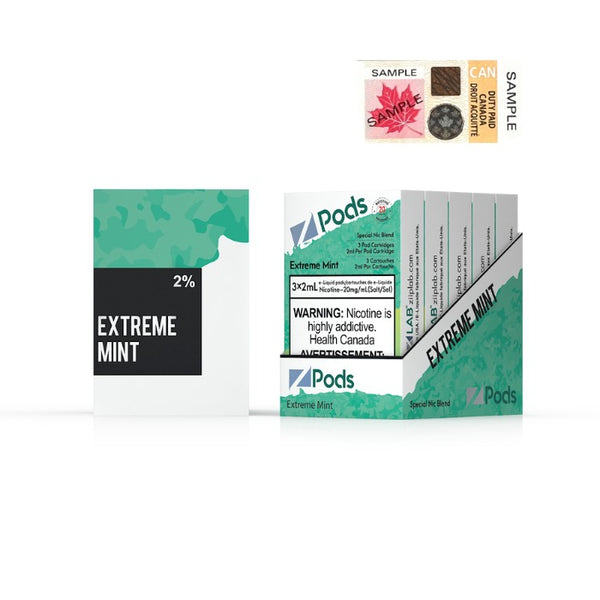 Z Pods Extreme Mint Stlth Compatible Pods - Online Vape Shop Canada - Quebec and BC Shipping Available