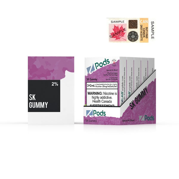 Z Pods SK Gummy Stlth Compatible Pods - Online Vape Shop Canada - Quebec and BC Shipping Available