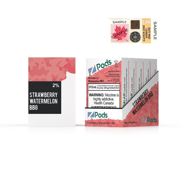 Z Pods Strawberry Watermelon BBG Stlth Compatible Pods - Online Vape Shop Canada - Quebec and BC Shipping Available