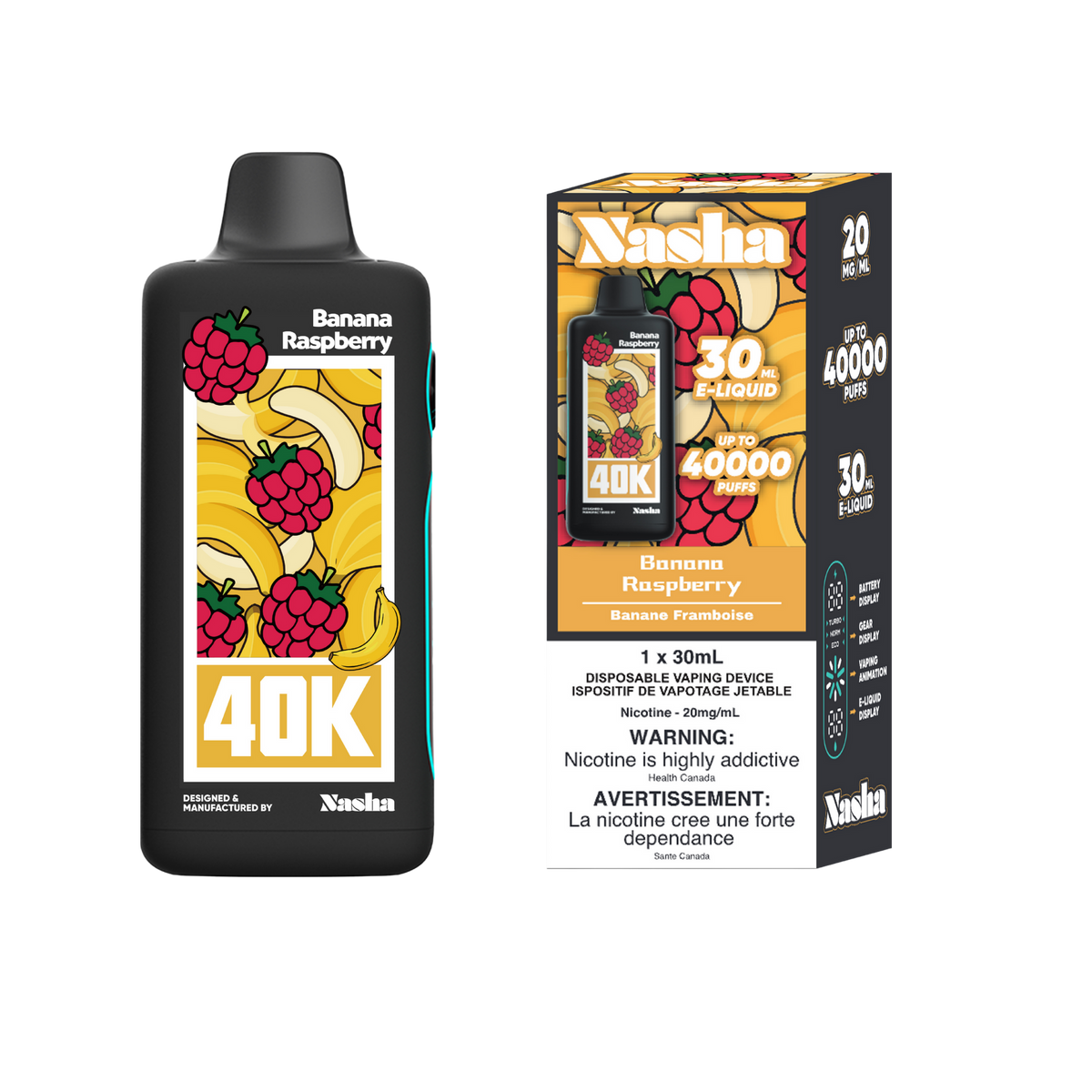 Nasha 40K Disposable Vape - Banana Raspberry