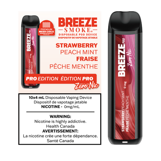 Breeze Pro Zero Nic - Strawberry Peach Mint