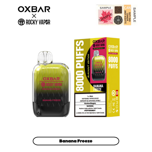 Ox Bar G8000 Banana Freeze Disposable Vape - Online Vape Shop Canada - Quebec and BC Shipping Available