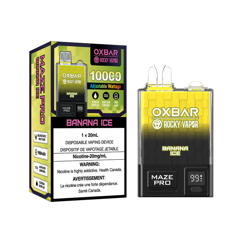 Ox Bar Maze Pro Banana Ice Disposable Vape - Online Vape Shop Canada - Quebec and BC Shipping Available