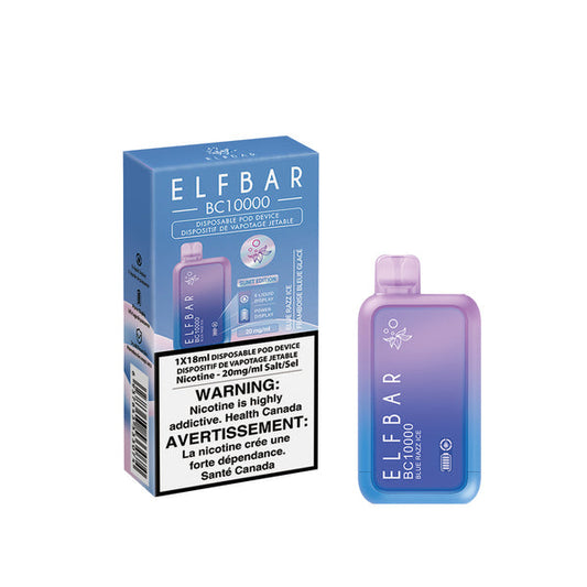 Elf Bar BC10000 Blue Razz Ice Disposable Vape - - Online Vape Shop Canada - Quebec and BC Shipping Available