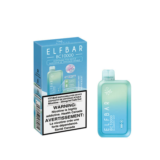 Elf Bar BC10000 Blueberry Mint Disposable Vape - - Online Vape Shop Canada - Quebec and BC Shipping Available