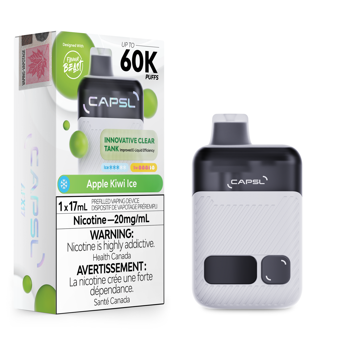 CAPSL AFX17 60K Disposable Vape - Apple Kiwi Ice