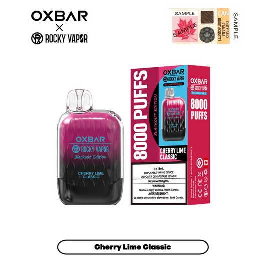 Ox Bar G8000 Cherry Lime Classic Disposable Vape - Online Vape Shop Canada - Quebec and BC Shipping Available