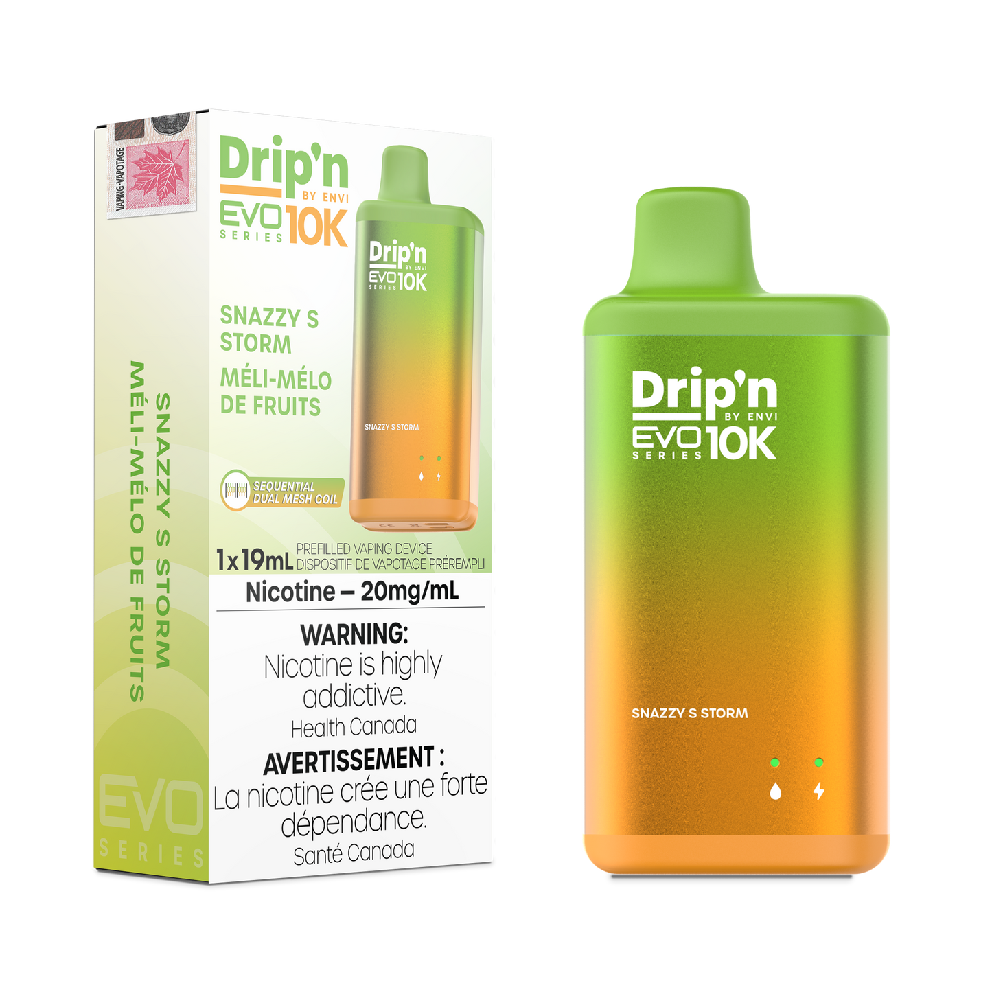Envi Drip'n EVO 10K Snazzy S Storm Disposable Vape - Online Vape Shop Canada - Quebec and BC Shipping Available