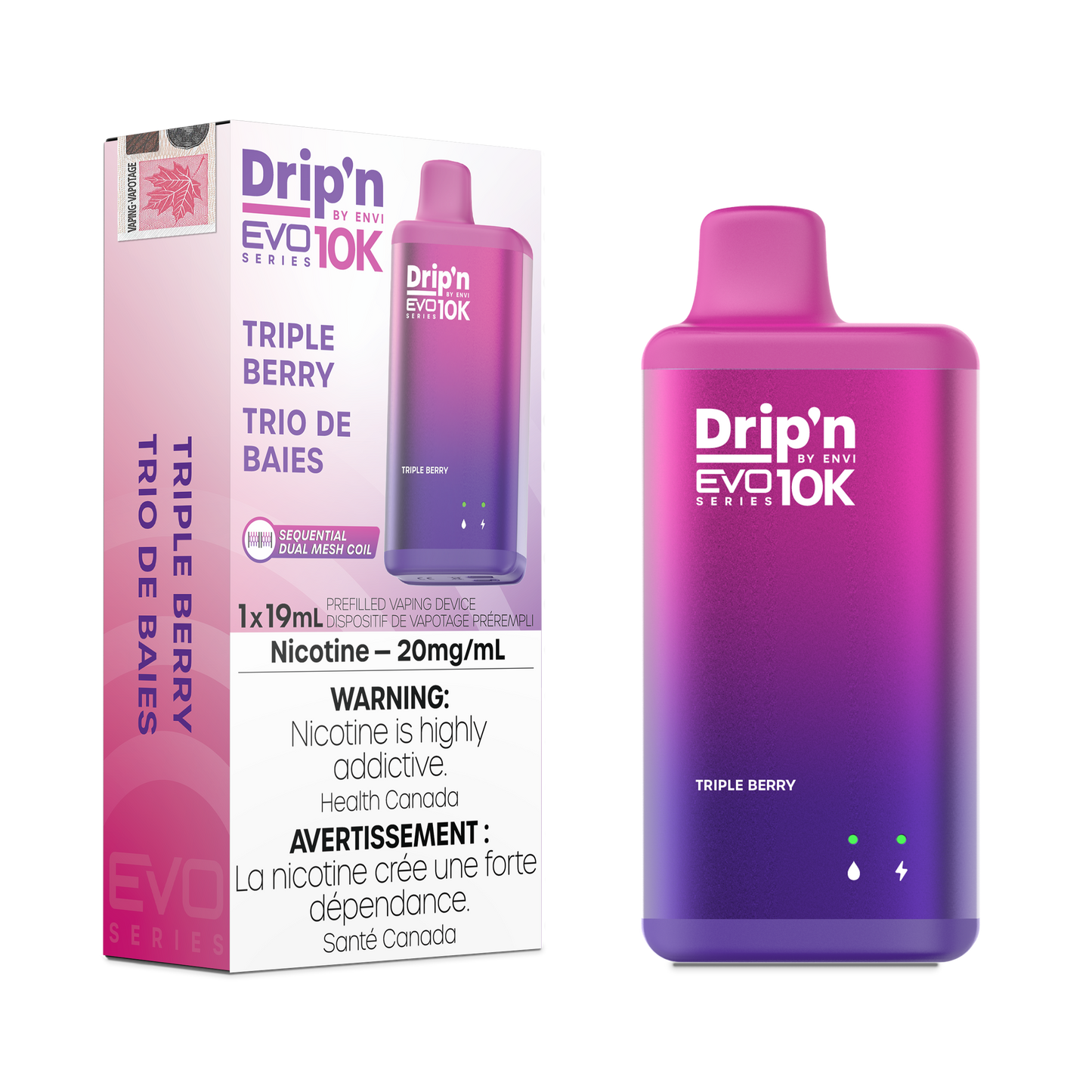 Envi Drip'n EVO 10K Triple Berry Disposable Vape - Online Vape Shop Canada - Quebec and BC Shipping Available