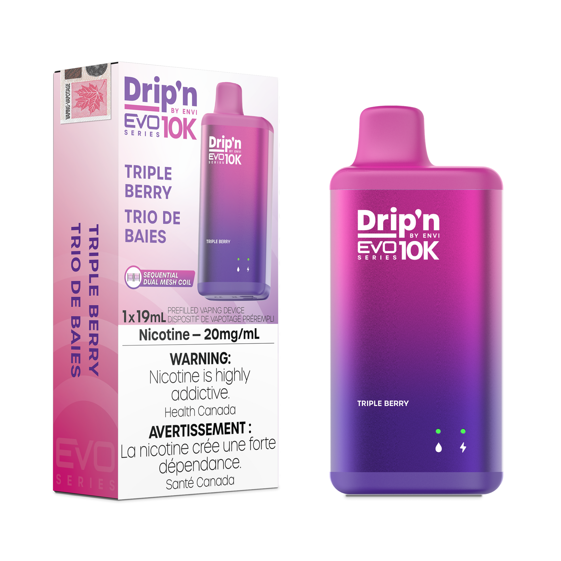 Envi Drip'n EVO 10K Triple Berry Disposable Vape - Online Vape Shop Canada - Quebec and BC Shipping Available