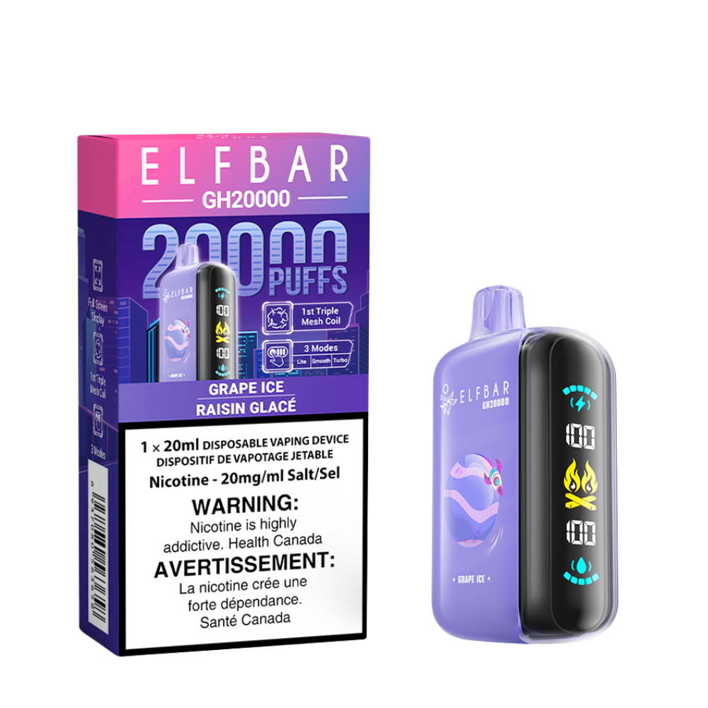 Elf Bar GH20k Disposable Vape - Grape Ice - Online Vape Shop Canada - Quebec and BC Shipping Available