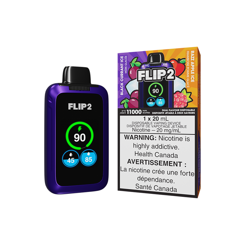 Flip 2 Disposable Vape - Black Currant Ice and Razz Apple Ice