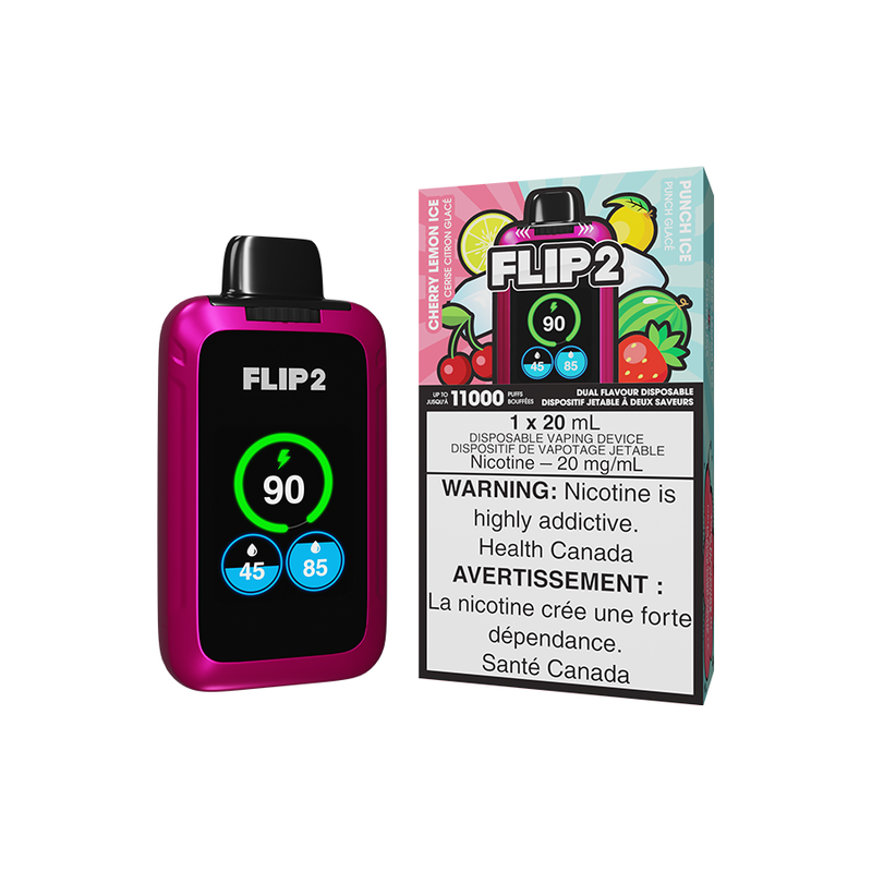 Flip 2 Disposable Vape - Cherry Lemon Ice and Punch Ice