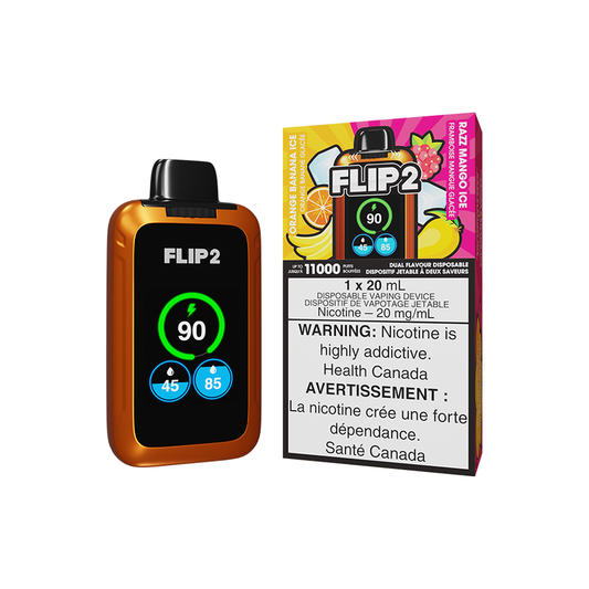 Flip 2 Disposable Vape - Orange Banana Ice and Razz Mango Ice