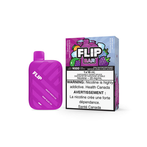 Flip Bar Grape Punch Ice and Berry Blast Ice Disposable Vape - Online Vape Shop Canada - Quebec and BC Shipping Available