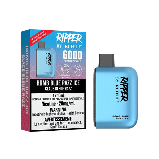 Rufpuf Ripper Blessed Bomb Blue Razz Ice Disposable Vape - Online Vape Shop Canada - Quebec and BC Shipping Available