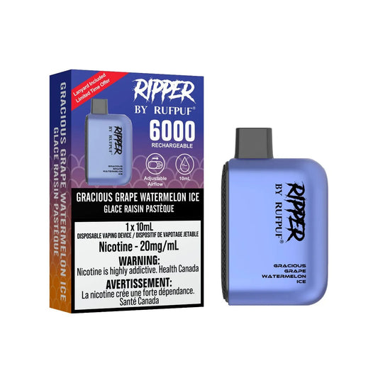 Rufpuf Ripper Gracious Grape Watermelon Ice Disposable Vape - Online Vape Shop Canada - Quebec and BC Shipping Available