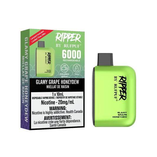 Rufpuf Ripper Glamy Grape Honeydew Disposable Vape - Online Vape Shop Canada - Quebec and BC Shipping Available
