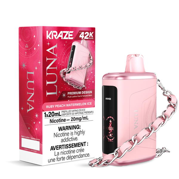 Kraze Luna 42K Disposable Vape - Ruby Peach Watermelon Ice