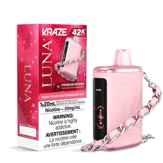 Kraze Luna 42K Disposable Vape - Ruby Peach Watermelon Ice