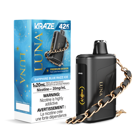 Kraze Luna 42K Disposable Vape - Sapphire Blue Razz Ice