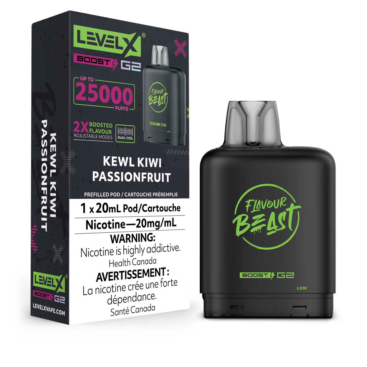 Level X Boost 25K Pods - Kewl Kiwi Passionfruit